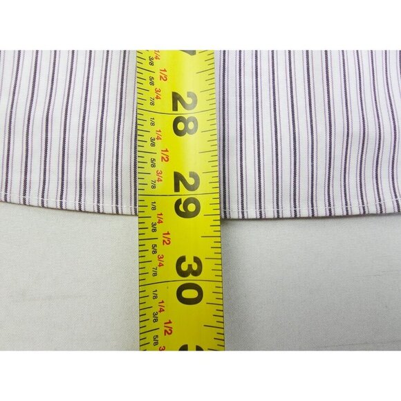 Brooks Brothers Womens French Cuff Fitted Non Iron Size 22W White Stripe Shirt - Picture 8 of 10